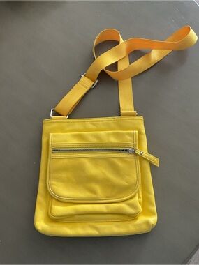 Everyday Yellow Crossbody Bag with Front Zip Pocket